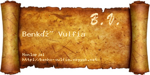 Benkő Vulfia névjegykártya